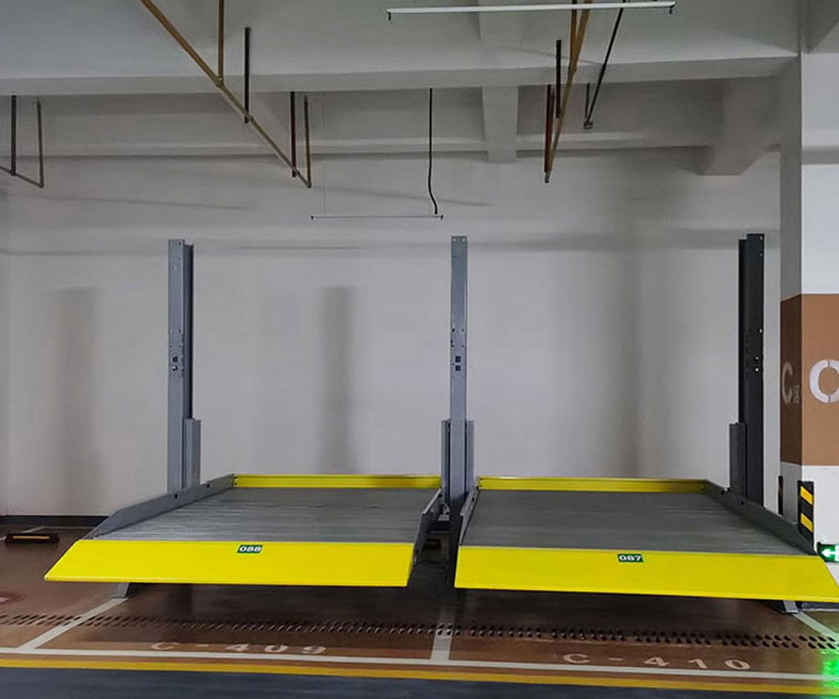 江华四柱升降式机械停车设备改造